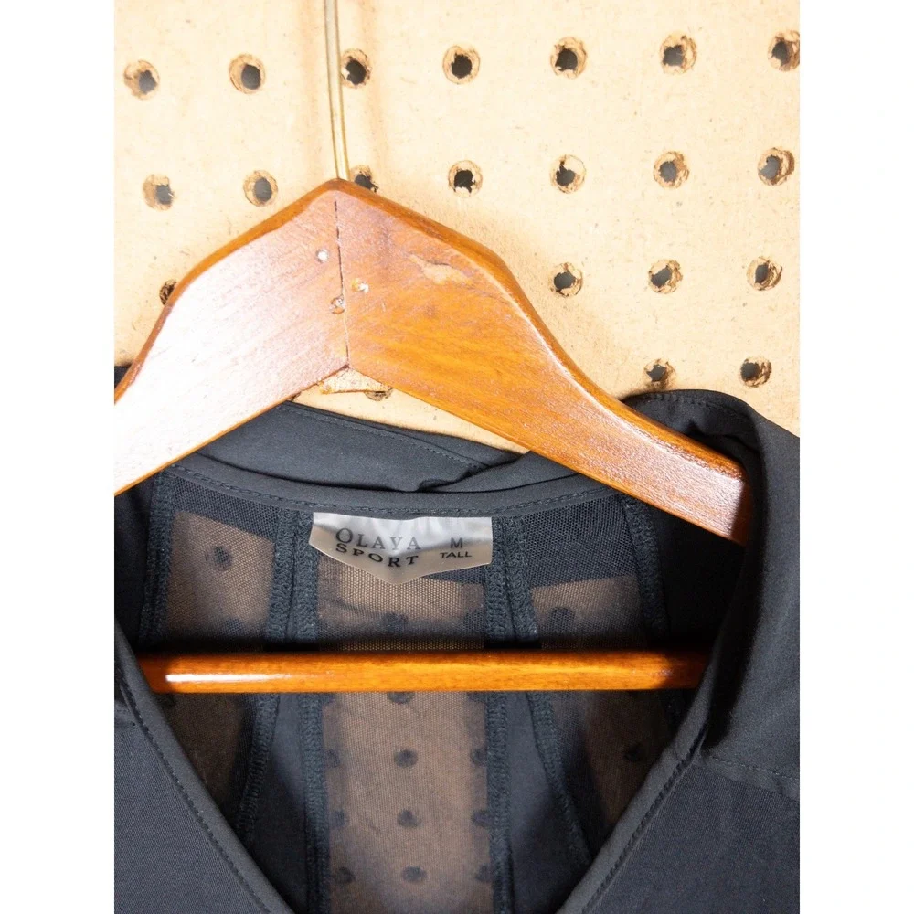 Olaya Sport Womens Black Tennis Dress Quarter Zip Mesh Back Size M Tall - Picture 3 of 6